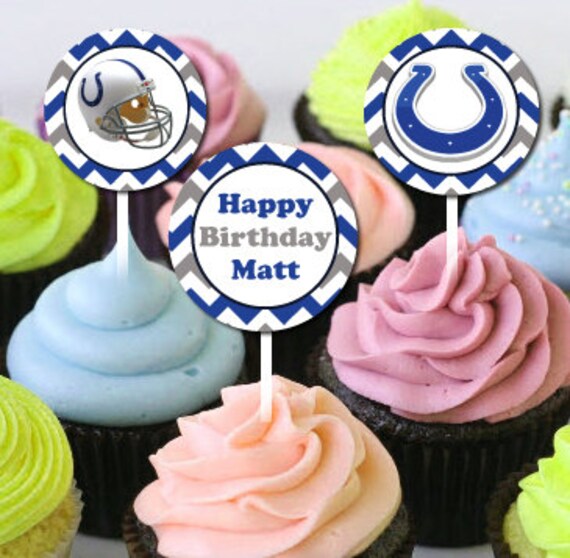 Indianapolis Colts NFL Custom Cupcake Toppers favor bag tags