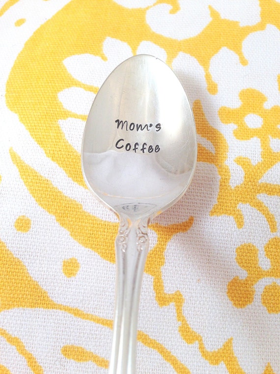 Mom's Coffee spoon - Mother's Day gift, hand stamped spoon, engraved silverware, vintage silverware, gift for mom, personalized spoon