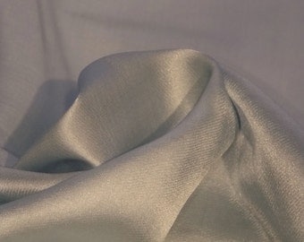 CLEARANCE - Light blue silk/cotton sateen fabric by the yard
