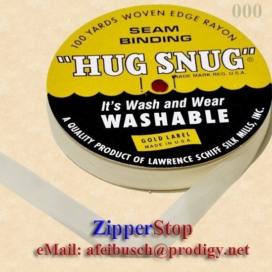 Chalk WHITE000 Hug Snug Seam Binding 100yds Roll 1/2