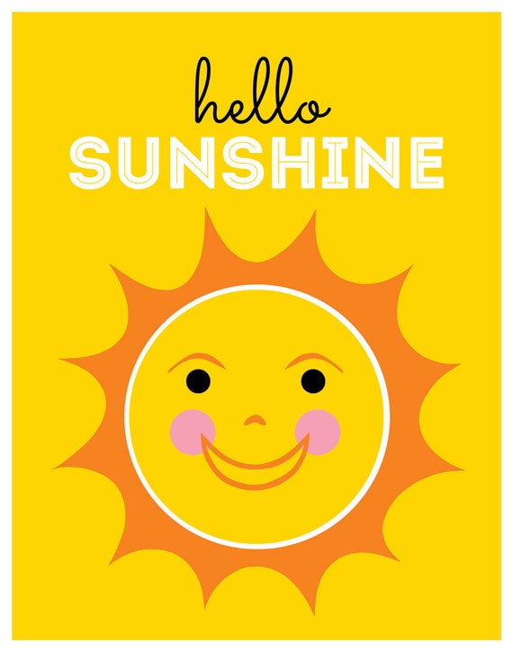 Items similar to Hello Sunshine Print - 11 X 14 by Rock Scissor Paper ...