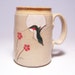 Hummingbird and Red Flowers Pottery Mega Mug Limited Series 153 (24 ounce microwave safe)