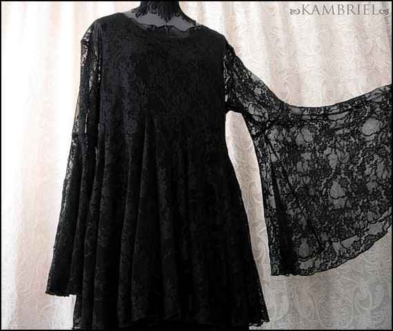 Midnight Garden Black Lace Shadowen Blouse with by kambriel