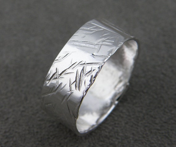 Scratches - Silver Ring - Silver Band
