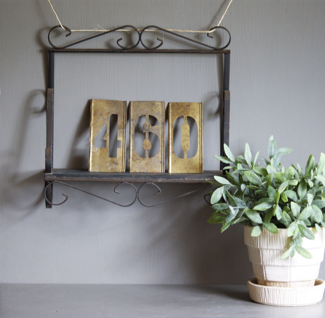 Vintage Wrought Iron Shelf Wall Display Garden Art by susantique
