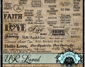 Journal Photoshop Brushes, Quote Brushes, Journal Saying Photoshop Brushes, Journal Elements, for ACEO or ATC Cards
