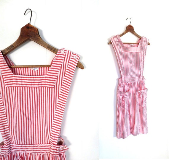 Candy Striper Dress / Vintage 1950s Dress / Candy Striper