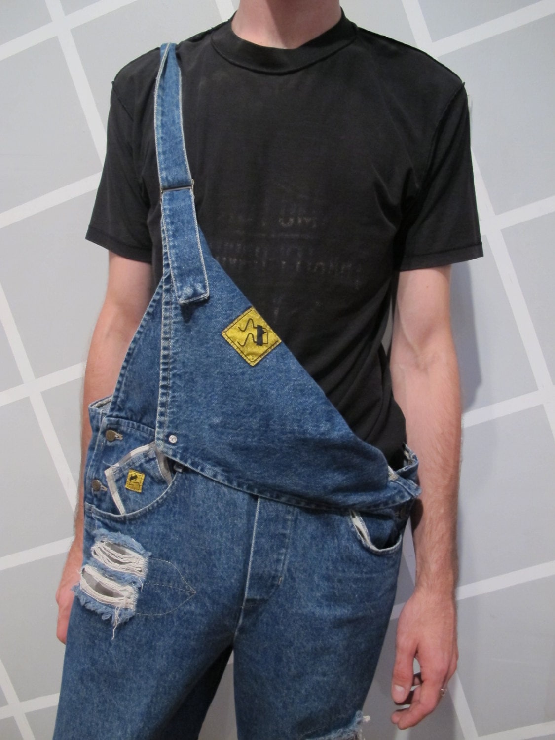 SKIDZ Brand Denim Overalls 1990s Hip Hop Style by Kokorokoko