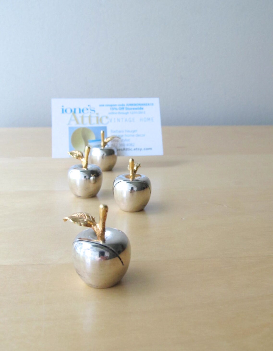 silver plated apple place card holders set of four business
