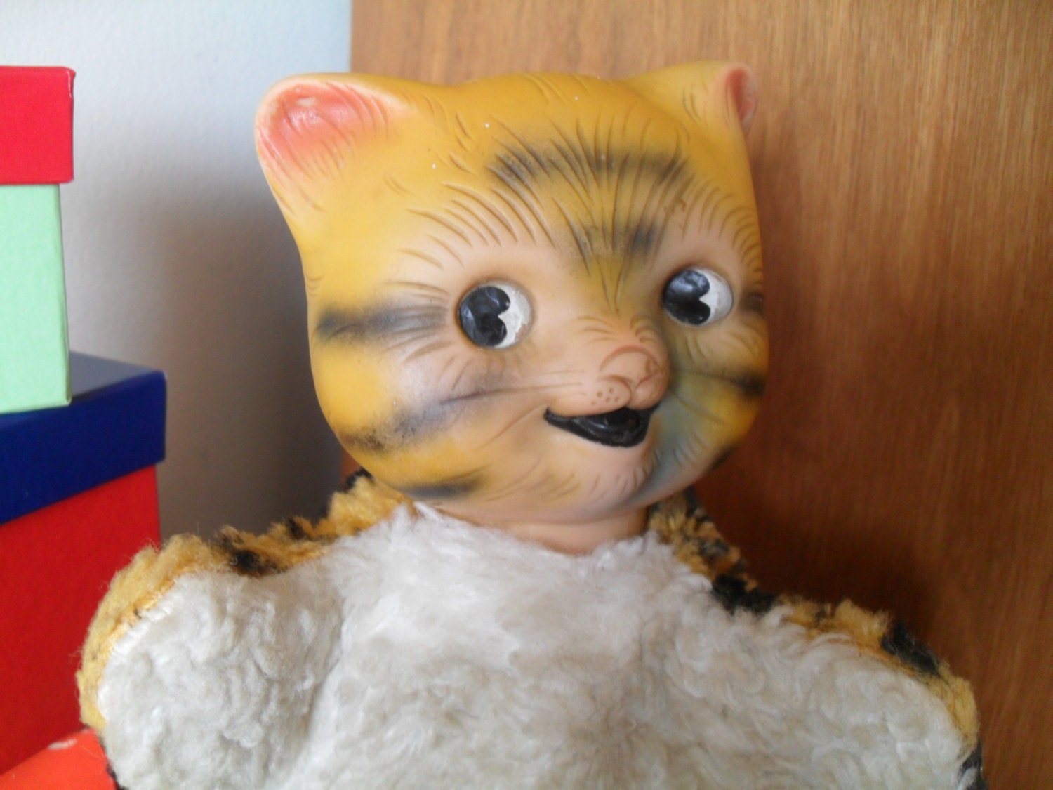 stuffed yellow cat