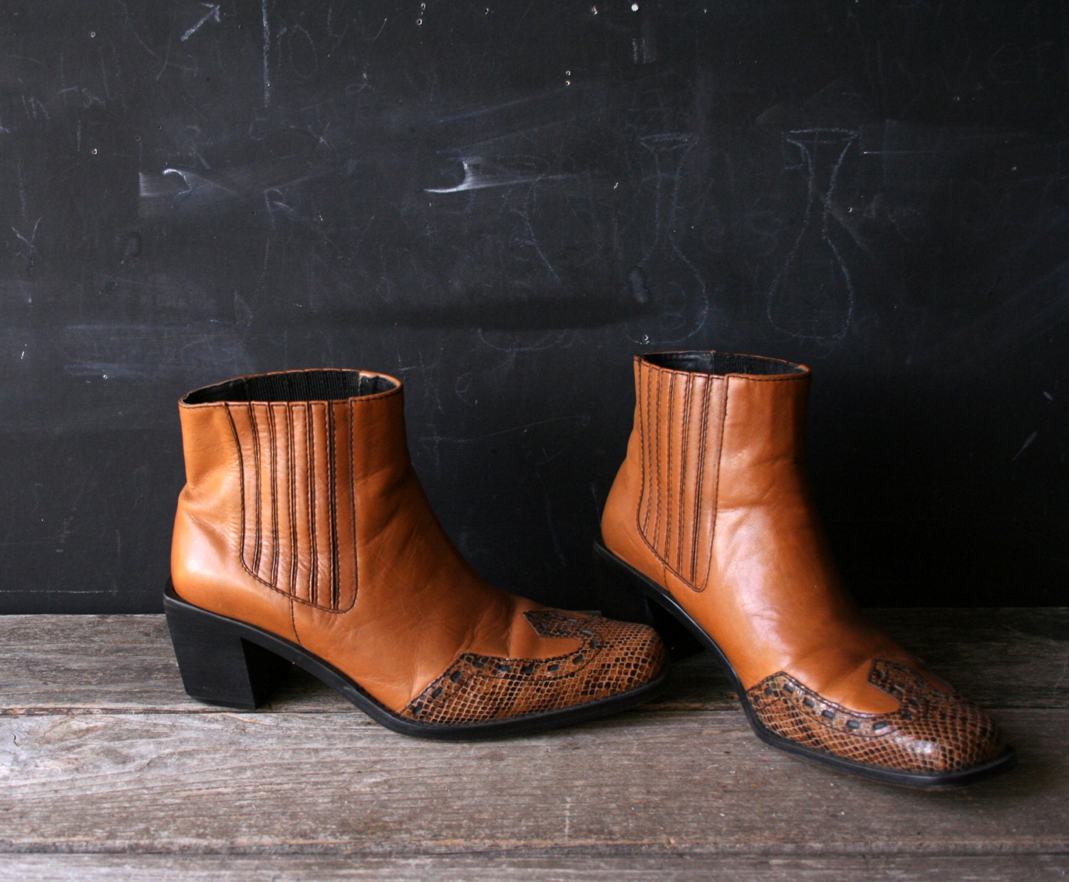 faux alligator boots