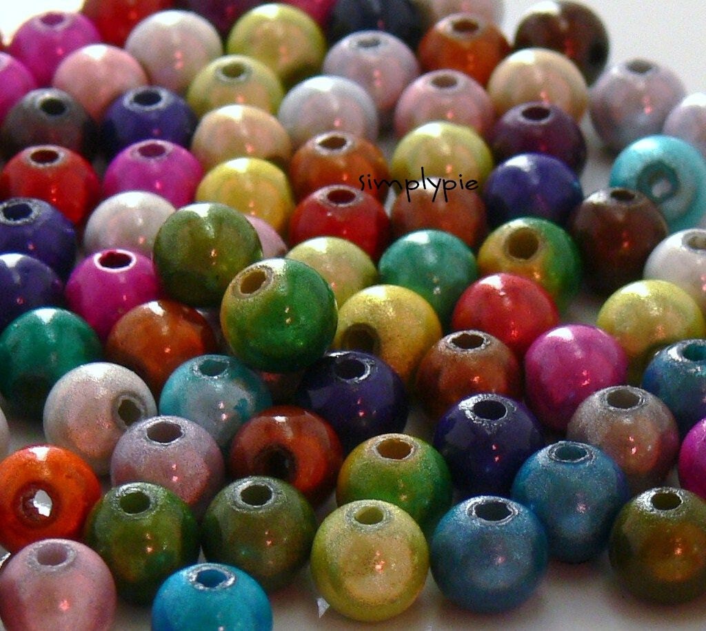 Miracle Beads Assorted Color Acrylic 6mm Round 50