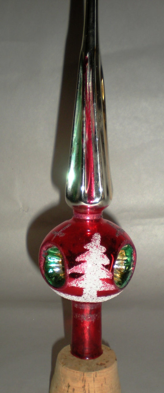 Glass Finial Tree Topper Vintage Mercury Glass Reflector