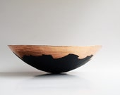 Large Paper Mache Bowl  in Black and Copper - etco