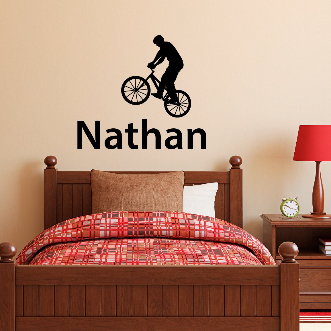 Bike Decal with Boys Name Personalized Wall Decal Custom
