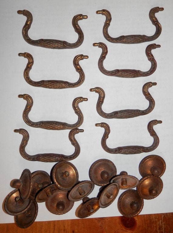 set of 8 Matching vintage drawer pulls 3 inch centers antique