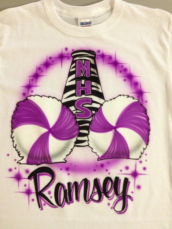 Airbrush Cheerleader Zebra Mega Phone w/ by airbrushingbytaylor