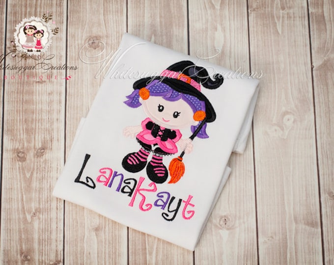 Limited Edition - Cute Funky Girl Witch Shirt - Halloween Custom Shirt - Personalized Halloween Shirt - Girls Halloween Shirt