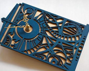 Doctor Who Clock // Timey Wimey TARDIS Clock // TARDIS Blue Wall Clock // Gallifreyan Clock // Doctor Who Gift
