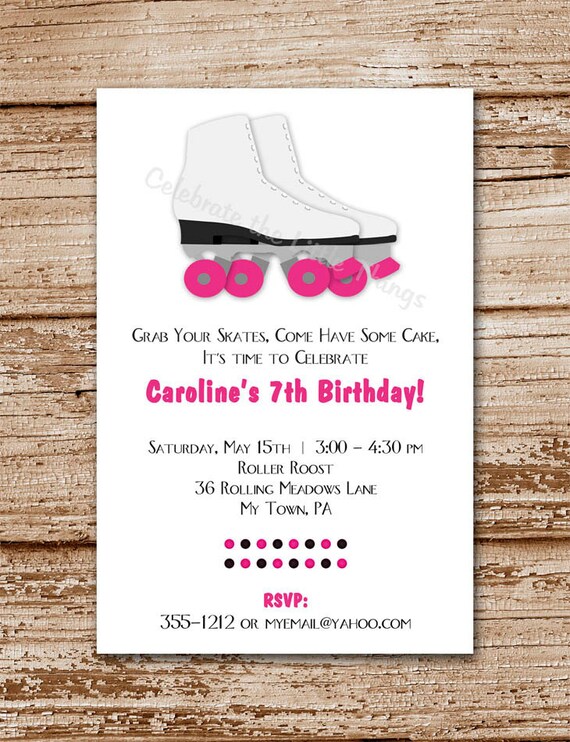 Roller Skating Invitation | Roller Blading | Skate | Birthday | Personalized | Choose Boy, Girl, Twins (Printable) Il_570xn