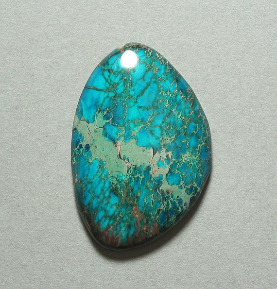 blue VARISCITE JASPER cabochon 30X44mm freeform designer cab