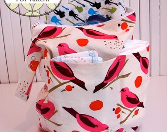 Wet Swim Cloth Diaper Bag PDF SEWING PATTERN, with bonus Sandwich & Snack Bags- by BlissfulPatterns