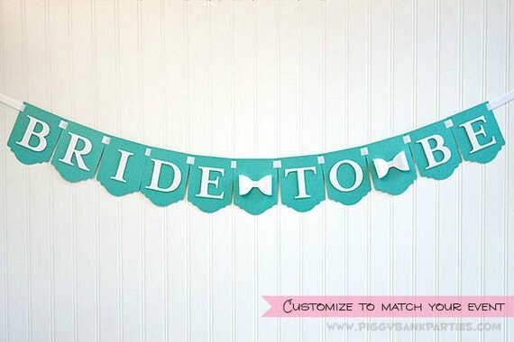 Bride To Be Banner : Bridal Shower Banner // Bridal Shower Sign // Bachelorette Decoration // Breakfast at Tiffany // CUSTOMIZE Your BANNER Il_570xn