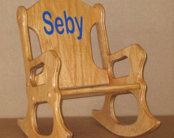 Wooden Kids Rocking Chair- personalized - oak finish