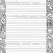 Hearts border lined printable stationery and coloring page