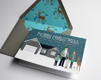 Christmas Cards (with Custom House) : Custom Illustrated