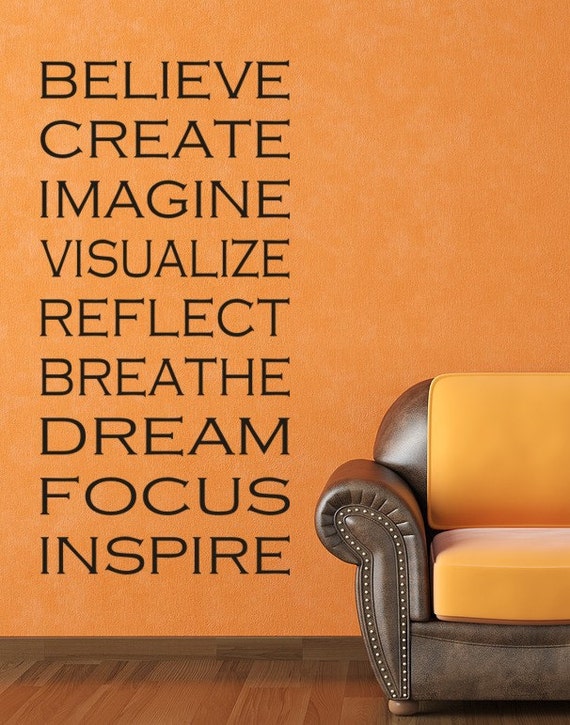 Yoga Decals Inspiration Wall Decal Words of Inspiration, Meditation, Subway Art, Typography