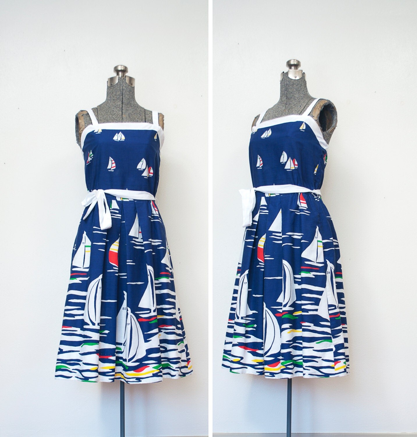 sailboat print dress maxi