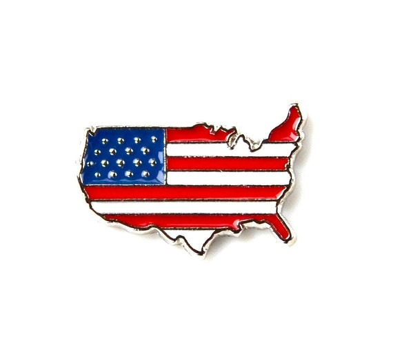 USA Lapel Pin Tie Tack Valentine's Gift Handmade by Mancornas