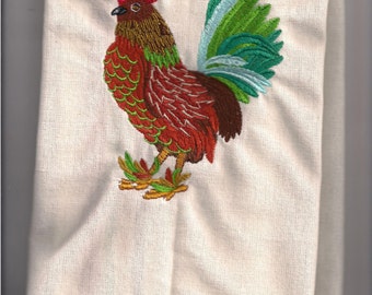 NEW kitchen Tea Towel embroidered with Rooster