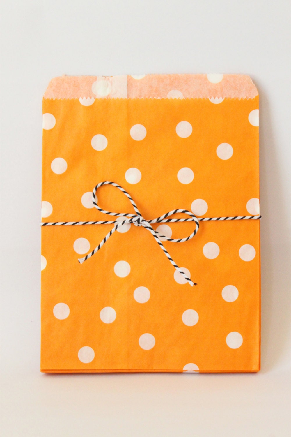 Orange Party Favor Bags Polka Dot Orange Goodie Bags Orange