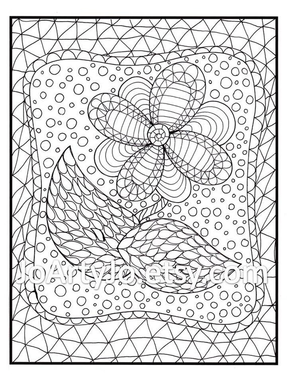 PDF Printable Zentangle Inspired Coloring Page by JoArtyJo ...