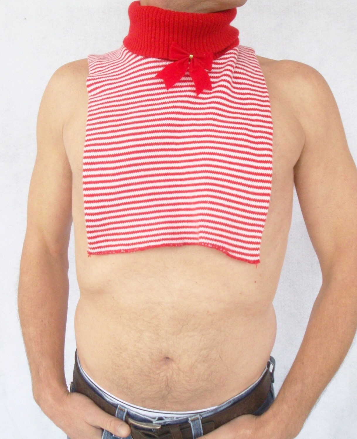 HILARIOUS Ugly Christmas Sweater Dickey Dicky Dickie RED White