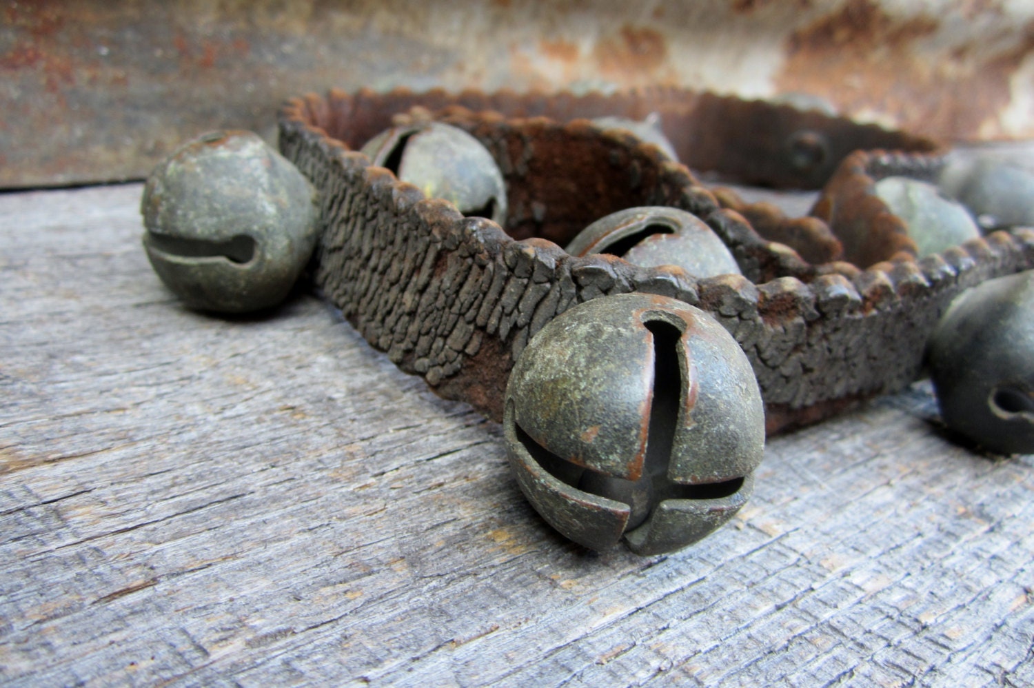 Original Set of 11 Horse Sleigh Bells Brass Jingle Bells on