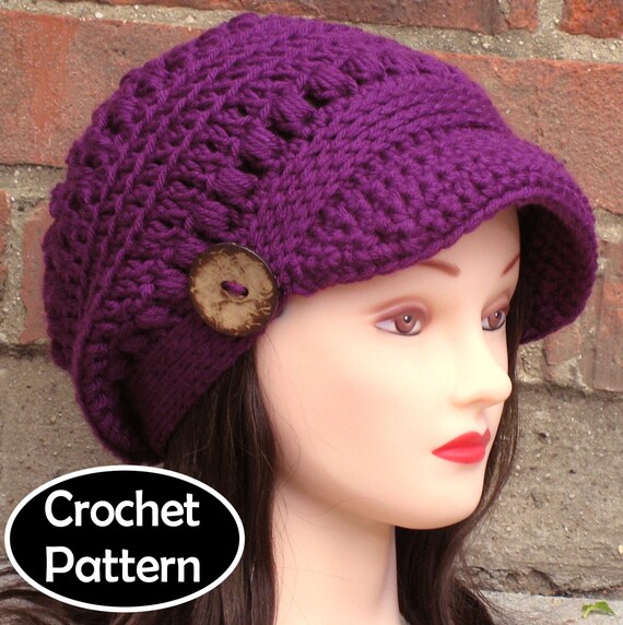 to how pattern crochet hat newsboy Brimmed Newsboy Brooklyn Pdf PATTERN Instant Download  HAT CROCHET