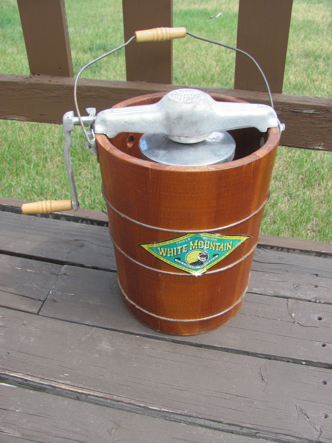 antique white mountain ice cream maker