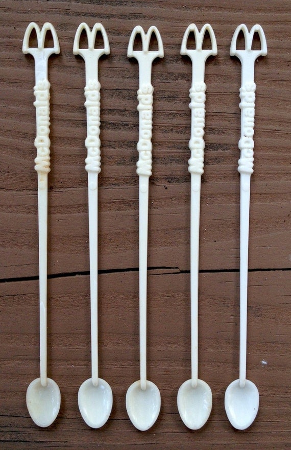 One Vintage McSpoon McDonalds Plastic Coffee Stirrer 1970s