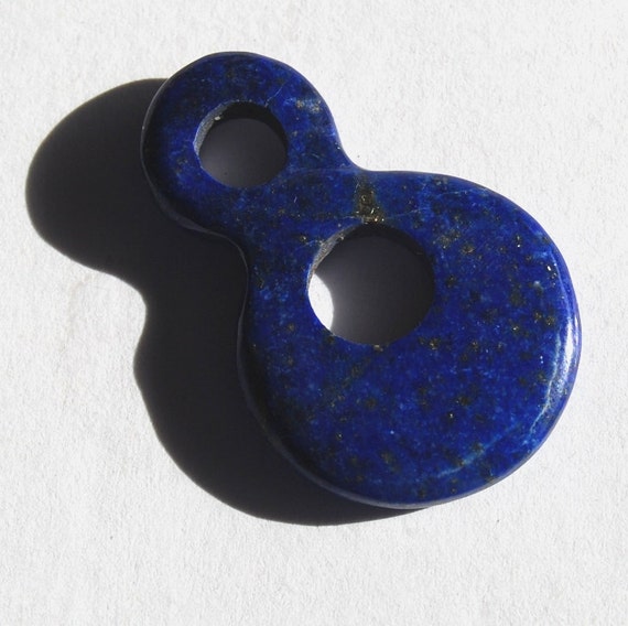 Lapis Lazuli Infinity Focal Bead Natural Blue Stone Goddess 35x23x5mm Qty1 (L8-11)