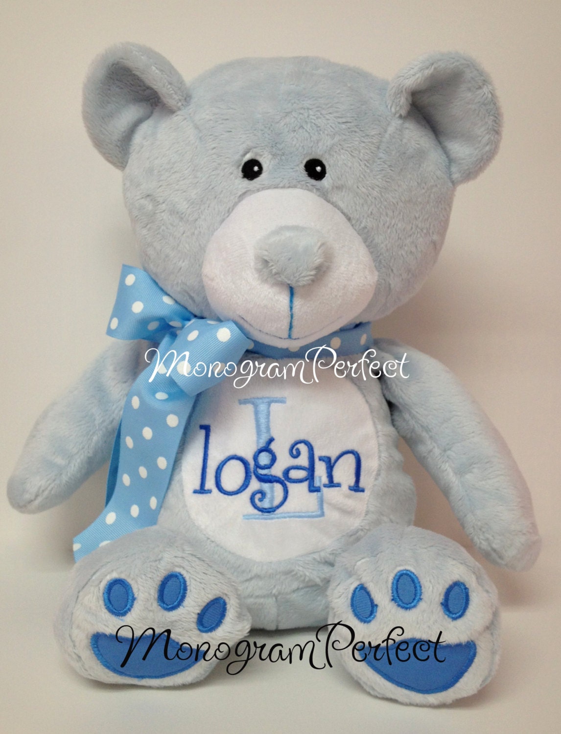 Personalized 16 Plush Blue Bear Stuffed Animal Soft Toy