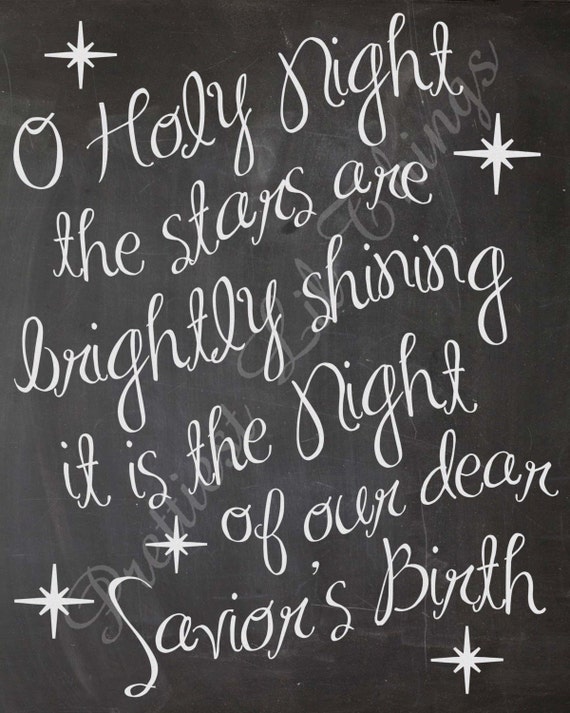 Items similar to Shabby Chic Chalkboard O Holy Night Christmas Holiday