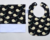 Bib and Burp Cloth / Whale Bib / Whale Burp Cloth / Newborn Gift / Baby shower gift