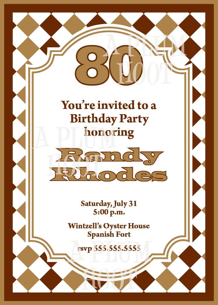 80Th Birthday Party Invitations Templates 5