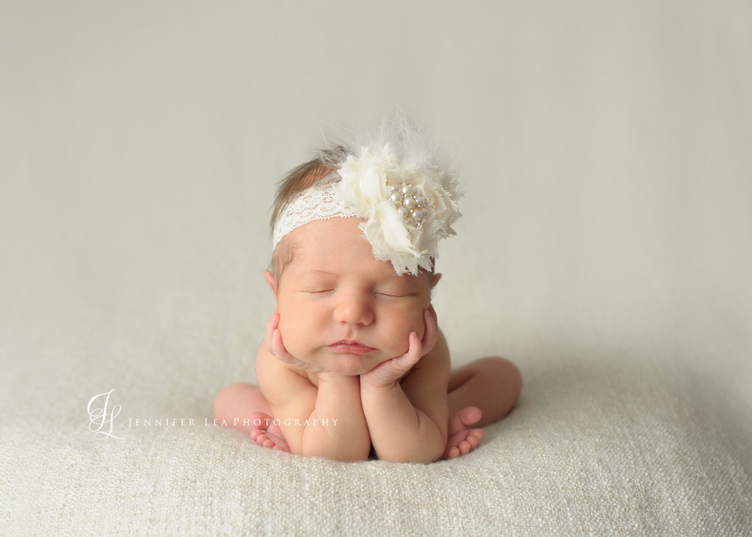 145 New baby headbands elastic 99 Ivory baby headband Newborn Elastic Headband by MadisonBows 