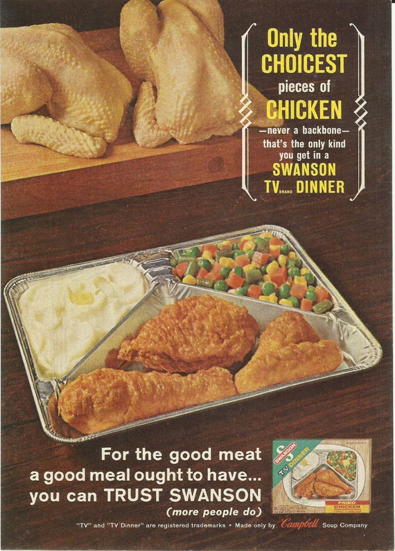 Swanson TV Dinner Original 1964 Vintage Print Ad by VintageAdarama