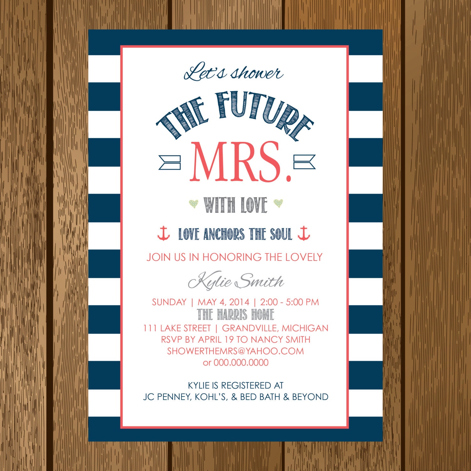 Nautical Bridal Shower Invitations 6