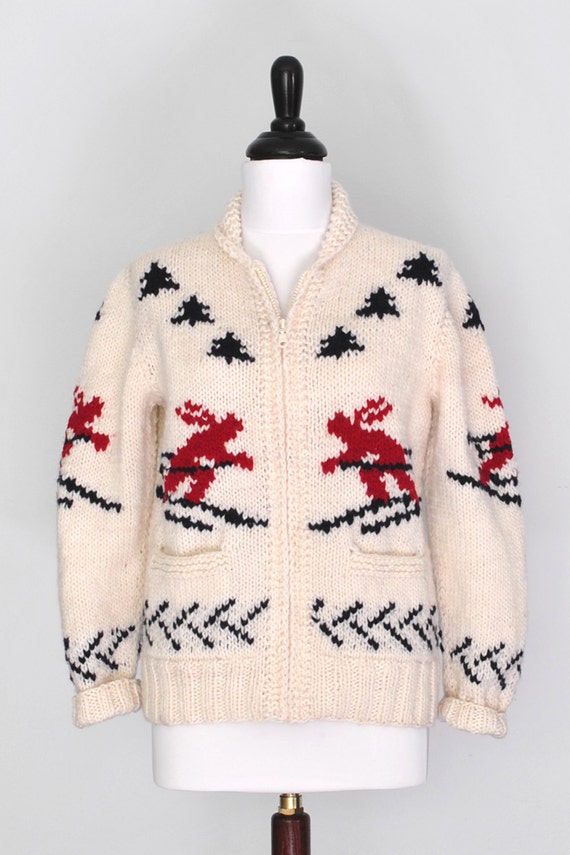 Items similar to Womens ski sweater, new Cowichan knit from a vintage ...